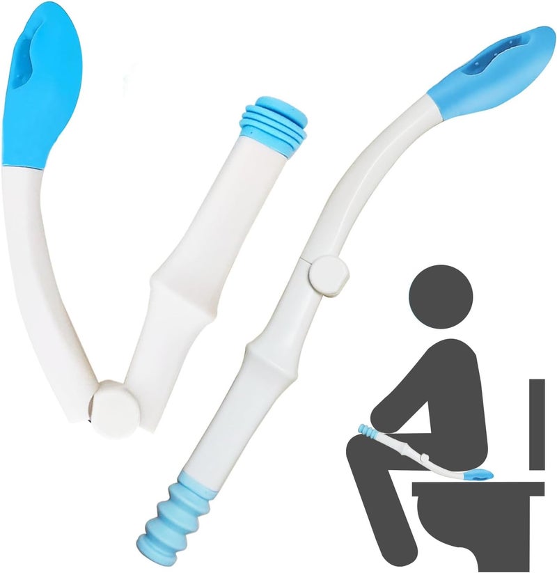 pegirra Foldable Toilet Aids for Wiping,15.7"Long Reach Comfort Toilet Wiping Aids Tools,Butt Wiper Self Wipe Assist Toilet Aids Wand,Bathroom Bottom Buddy Wiping Self Assist for Limited Mobility Elderly - Image 1